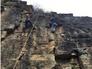 Parallelklettern an der Hauptwand