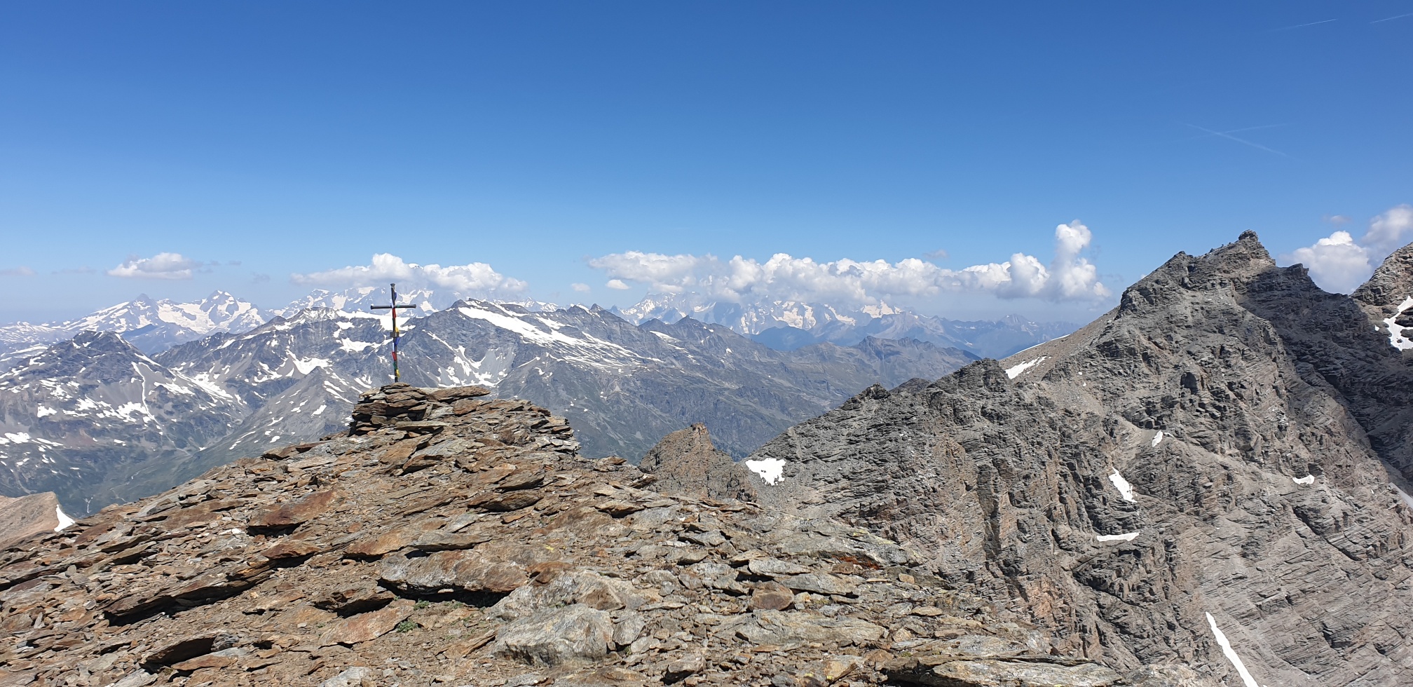 Auf dem Truc Blanc,
 Blick Richtung Mont Blanc Massiv
